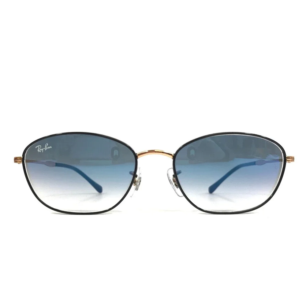 Ray-Ban Sunglasses RB3749 9272/3F Arista Gold Oval Frame w/ Gradient Blue Lenses